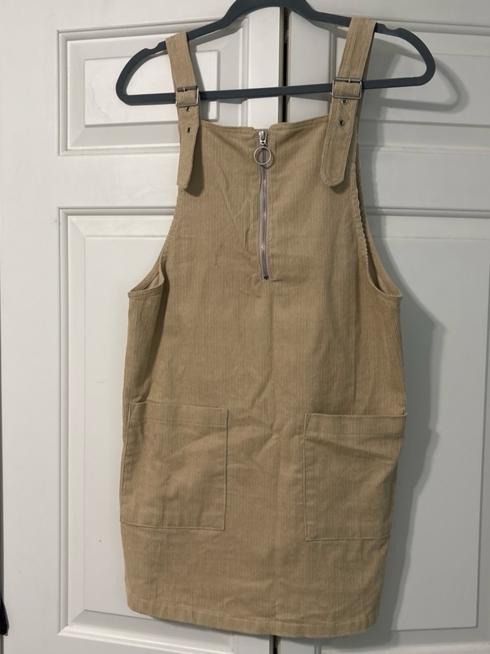 Hyfve Corduroy Pinafore Dress in Tan